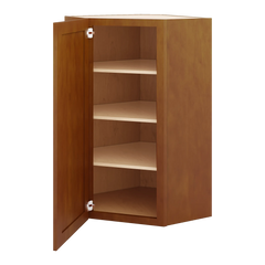 J&K Mocha Glazed K10 Wall Diagonal Cabinet - 24" W x 42" H