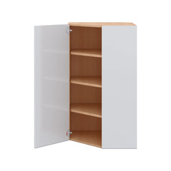 Modernform Cabinet Gloss White 24" W X 42" H X 12" D Wall Diagonal Corner Cabinet