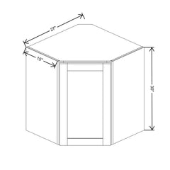 Fabuwood Allure Galaxy Dove 27" W X 30" H X 12" D Wall Corner No Door Cabinet