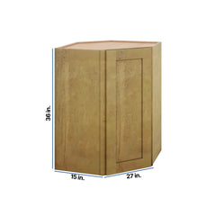 Modernform Cabinet Natural Shaker 27" W X 36" H X 15" D Wall Diagonal Corner Cabinet