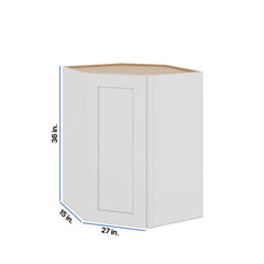 Modernform Cabinet White Shaker 27" W X 36" H X 15" D Wall Diagonal Corner Cabinet