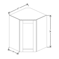 Fabuwood Allure Galaxy Desert Oak 27" W X 36" H X 12" D Diagonal Corner Wall Cabinet