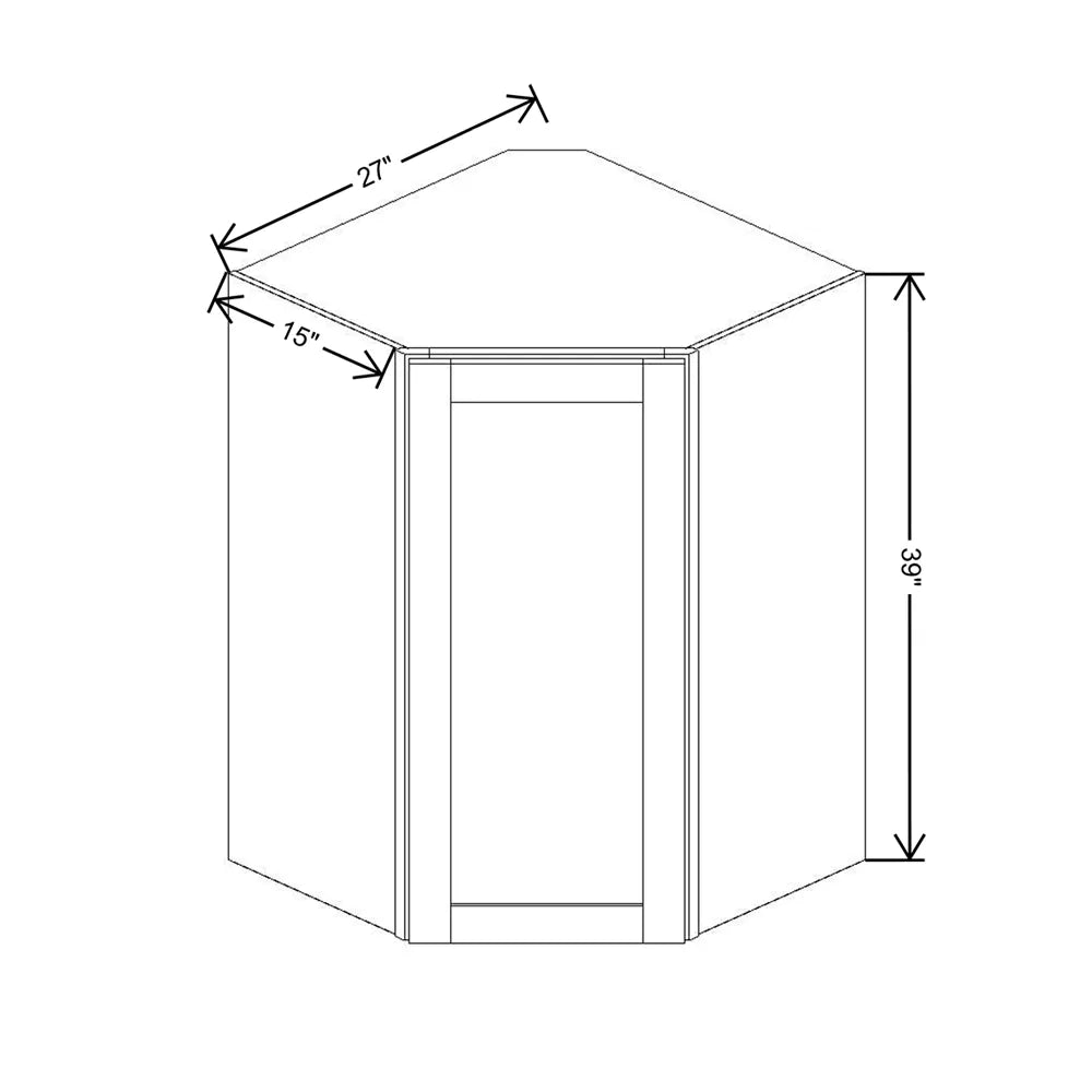 Fabuwood Allure Galaxy Dove 27" W X 39" H X 12" D Diagonal Corner Wall Cabinet