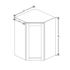 Fabuwood Allure Galaxy Dove 27" W X 39" H X 12" D Diagonal Corner Wall Cabinet