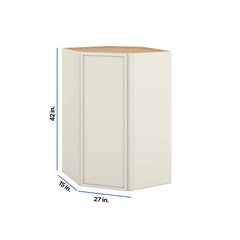 Modernform Cabinet Slim Dove White 27" W X 42" H X 15" D Wall Diagonal Corner Cabinet