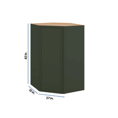 Modernform Cabinet Slim Sage Green 27" W X 42" H X 15" D Wall Diagonal Corner Cabinet