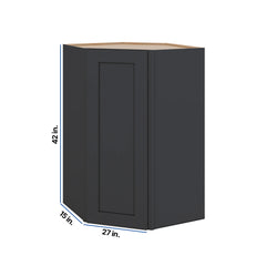 Modernform Cabinet Onyx Black Shaker 27" W X 42" H X 15" D Wall Diagonal Corner Cabinet