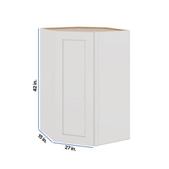 Modernform Cabinet White Shaker 27" W X 42" H X 15" D Wall Diagonal Corner Cabinet