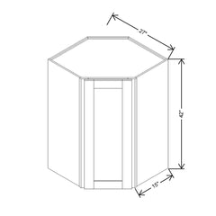 Modernform Cabinet White Shaker 27" W X 42" H X 15" D Wall Diagonal Corner Cabinet