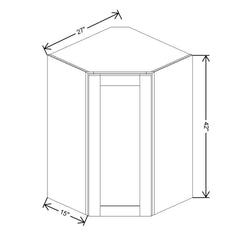 Fabuwood Value Premium Hallmark Frost 27" W X 42" H X 12" D Diagonal Corner Wall Cabinet