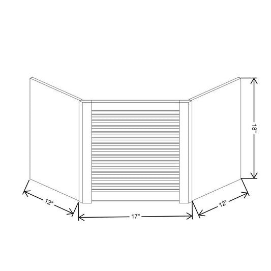 Fabuwood Quest Metro Frost 24" W X 18" H X 12" D Wall Diagonal Corner Garage Appliance Cabinet