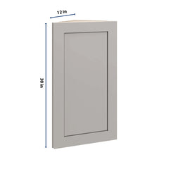 CNC Luxor 5-Piece Misty Grey 12" W X 30" H Single Door Wall End Cabinet