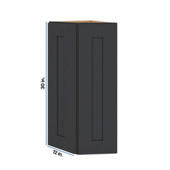 Modernform Cabinet Onyx Black Shaker 12" W X 30" H X 12" D Wall Corner End Cabinet