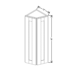Modernform Cabinet White Shaker 12" W X 42" H X 12" D Wall Corner End Cabinet