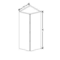 CNC Concord Fashion Ocean 12" W X 36" H Double Door Wall End Cabinet