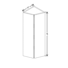 CNC Concord Elegant Smoky Grey 12" W X 42" H Double Door Wall End Cabinet