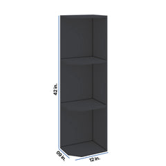 Modernform Cabinet Onyx Black Shaker 09" W X 42" H X 12" D Wall Open End Cabinet