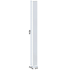 J&K White Shaker S8 Wall Filler 3" W x 42" H