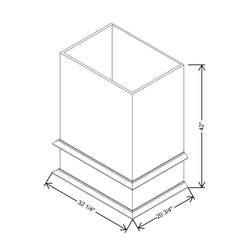 CNC Concord Richmond Stone 30" W Boxed Wood Hood