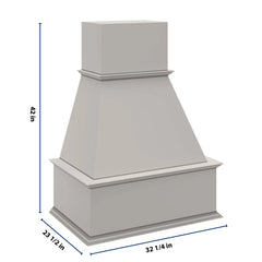 CNC Luxor Misty Grey 30" W Traditional Wood Hood
