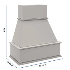 CNC Luxor Misty Grey 36" W Traditional Wood Hood