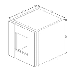 J&K Almond S2 Wall Glass Cabinet - 12" W x 12" H (No Glass Insert)