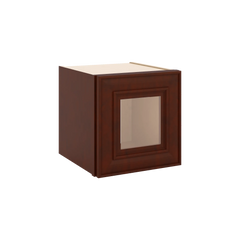 J&K Mahogany J5 Wall Glass Cabinet - 12" W x 12" H (No Glass Insert)