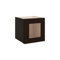 J&K Espresso K8 Wall Glass Cabinet - 12" W x 12" H (No Glass Insert)