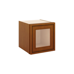 J&K Mocha Glazed K10 Wall Glass Cabinet - 12" W x 12" H (No Glass Insert)