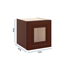 J&K Mahogany J5 Wall Glass Cabinet - 12" W x 12" H (No Glass Insert)