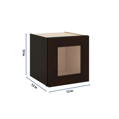 J&K Espresso K8 Wall Glass Cabinet - 12" W x 12" H (No Glass Insert)