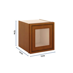 J&K Mocha Glazed K10 Wall Glass Cabinet - 12" W x 12" H (No Glass Insert)