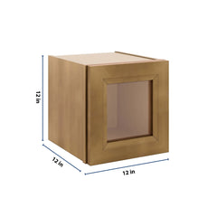 J&K Butterscotch B8 Wall Glass Cabinet - 12" W x 12" H (No Glass Insert)