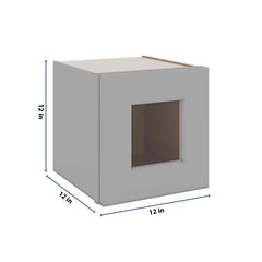 J&K Castle Grey S5 Wall Glass Cabinet - 12" W x 12" H (No Glass Insert)