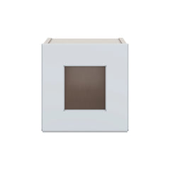 J&K White Shaker S8 Wall Glass Cabinet - 12" W x 12" H (No Glass Insert)