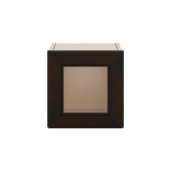 J&K Espresso K8 Wall Glass Cabinet - 12" W x 12" H (No Glass Insert)