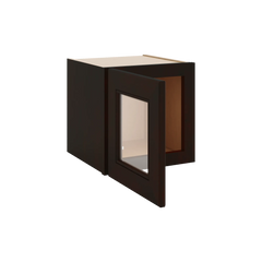 J&K Espresso K8 Wall Glass Cabinet - 12" W x 12" H (No Glass Insert)