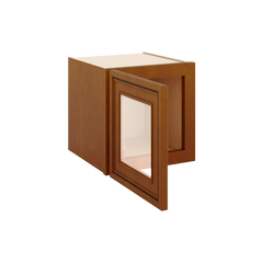 J&K Mocha Glazed K10 Wall Glass Cabinet - 12" W x 12" H (No Glass Insert)