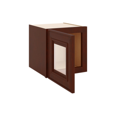 J&K Mahogany J5 Wall Glass Cabinet - 12" W x 12" H (No Glass Insert)