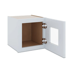 J&K White Shaker S8 Wall Glass Cabinet - 12" W x 12" H (No Glass Insert)