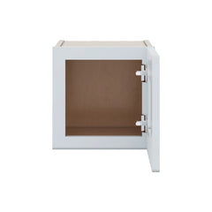 J&K White Shaker S8 Wall Glass Cabinet - 12" W x 12" H (No Glass Insert)