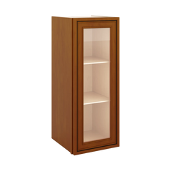 J&K Mocha Glazed K10 Wall Glass Cabinet - 12" W x 30" H (No Glass Insert)