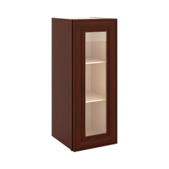 J&K Mahogany J5 Wall Glass Cabinet - 12" W x 30" H (No Glass Insert)