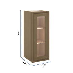 J&K Hazel H8 Wall Glass Cabinet - 12" W x 30" H (No Glass Insert)