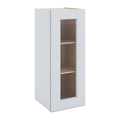 J&K White Shaker S8 Wall Glass Cabinet - 12" W x 30" H (No Glass Insert)