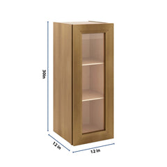 J&K Butterscotch B8 Wall Glass Cabinet - 12" W x 30" H (No Glass Insert)