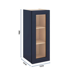 J&K Naval B7 Wall Glass Cabinet - 12" W x 30" H (No Glass Insert)