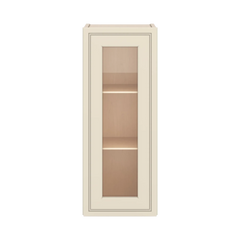 J&K Pearl Glazed H9 Wall Glass Cabinet - 12" W x 30" H (No Glass Insert)