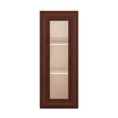 J&K Mahogany J5 Wall Glass Cabinet - 12" W x 30" H (No Glass Insert)
