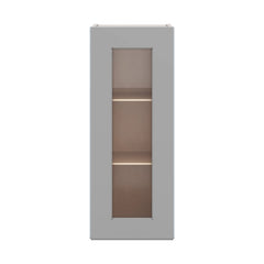 J&K Castle Grey S5 Wall Glass Cabinet - 12" W x 30" H (No Glass Insert)